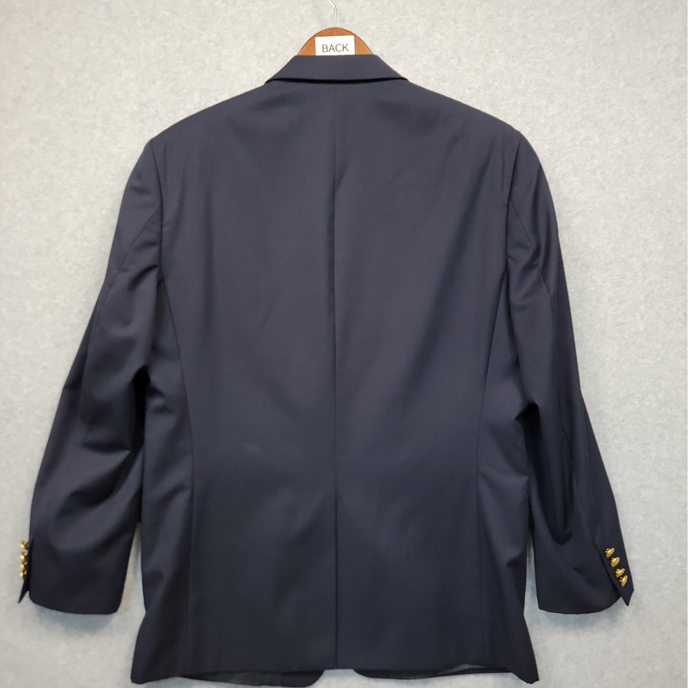 Lauren Ralph Lauren Men 42R Wool Blazer Sport Coat Jacket Navy Blue Gold Button - Picture 8 of 15